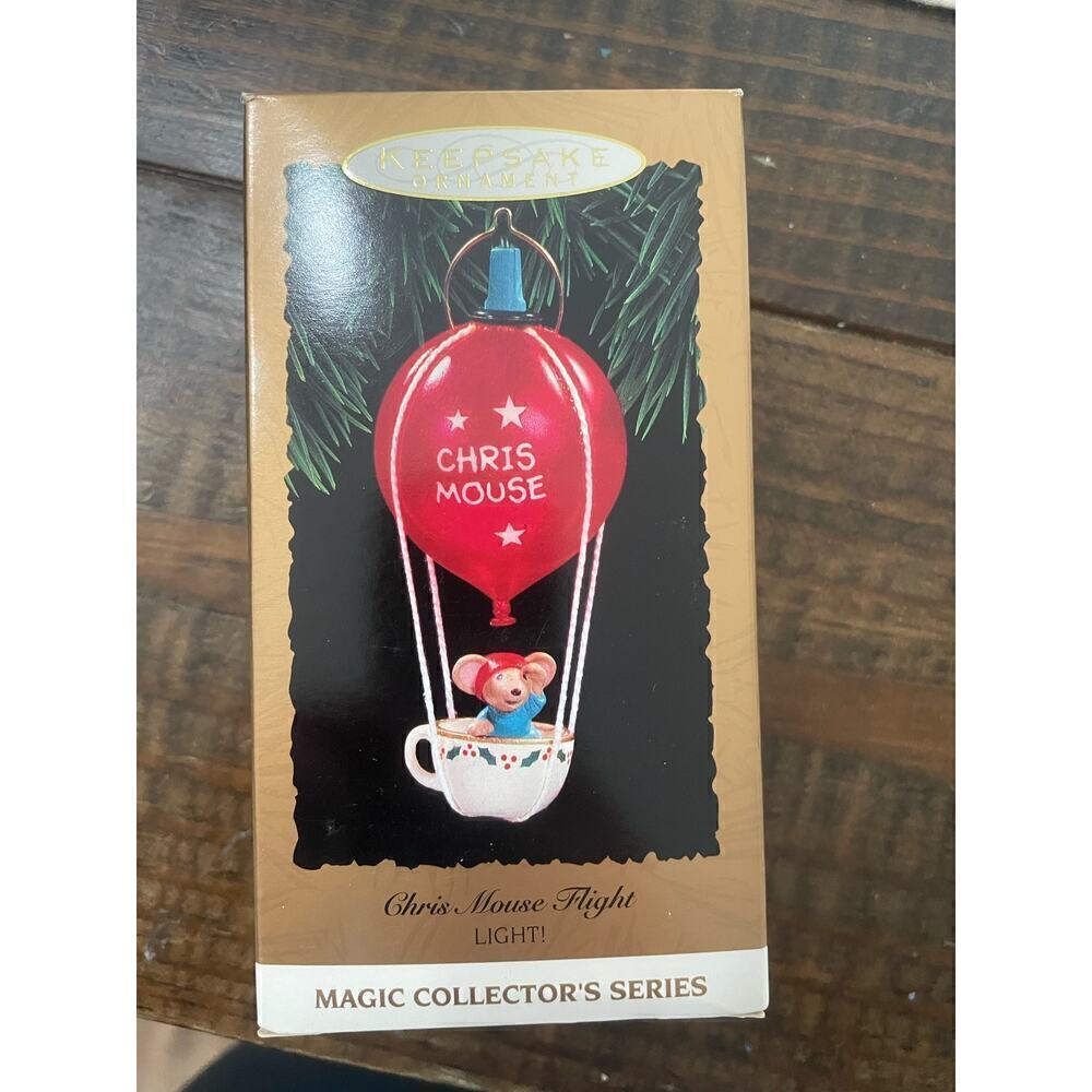 Vintage Chris Mouse Flight Light Up Ornament 1993 Magic Collector Series